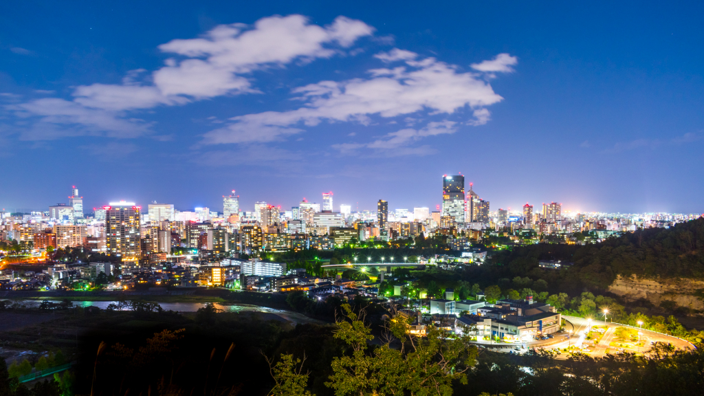 仙台城からの夜景
